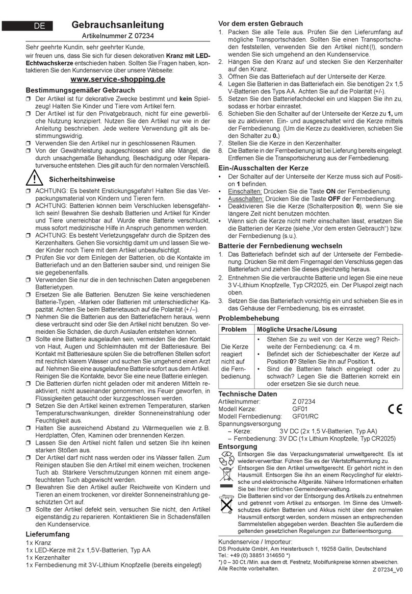 DS Produkte GF01 operating instructions