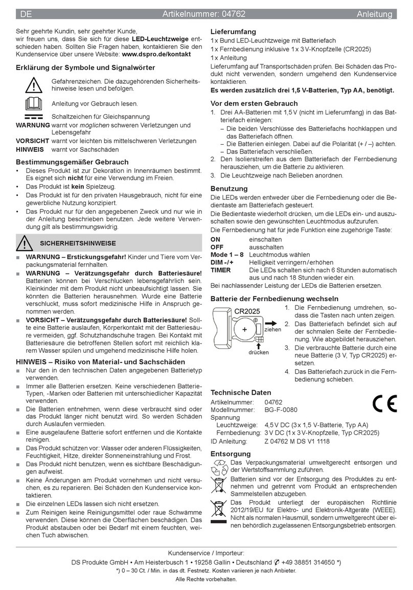 DS Produkte BG-F-0080 instructions