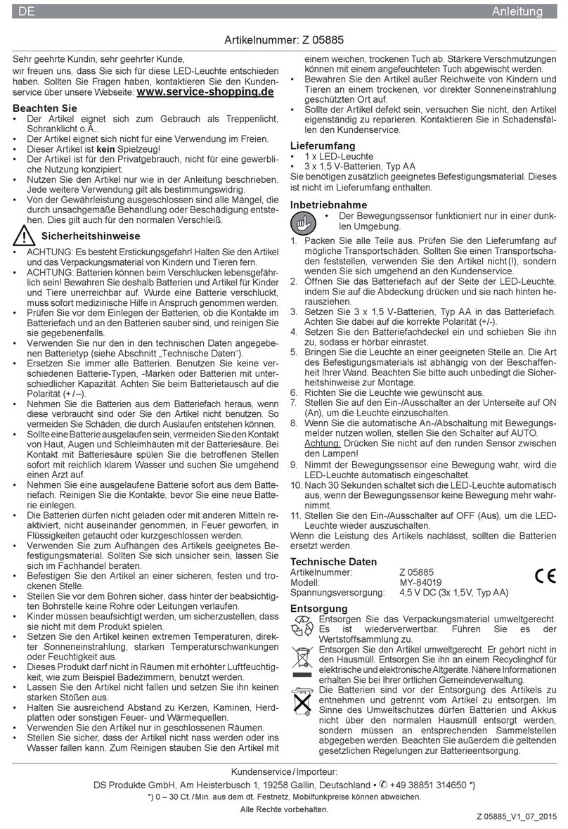 DS Produkte MY-84019 User manual