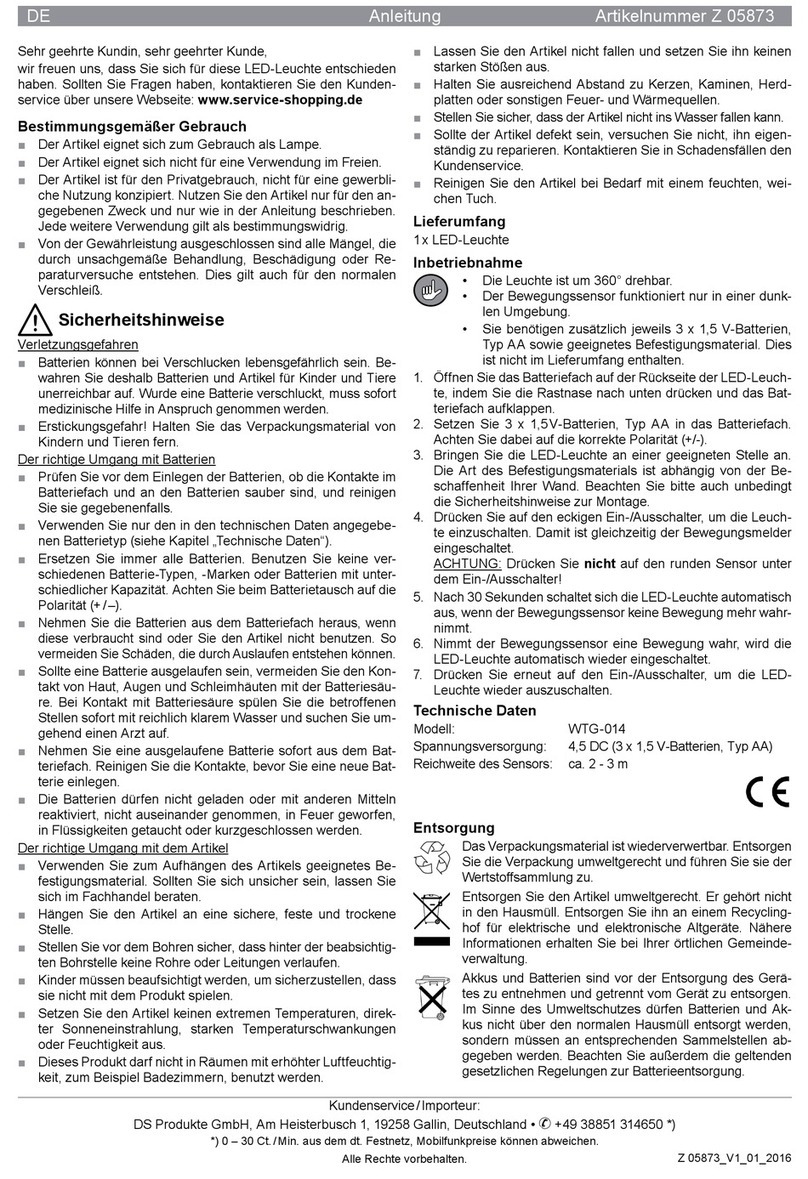 DS Produkte WTG-014 instructions DS Produkte WTG-014 instructions