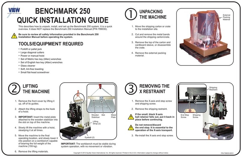 View Benchmark 250 Quick installation guide