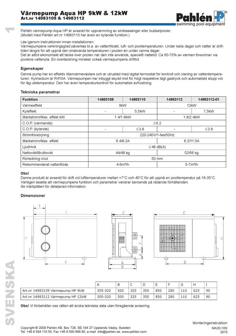 Pahlen Aqua HP 9kW manual Pahlen Aqua HP 9kW manual