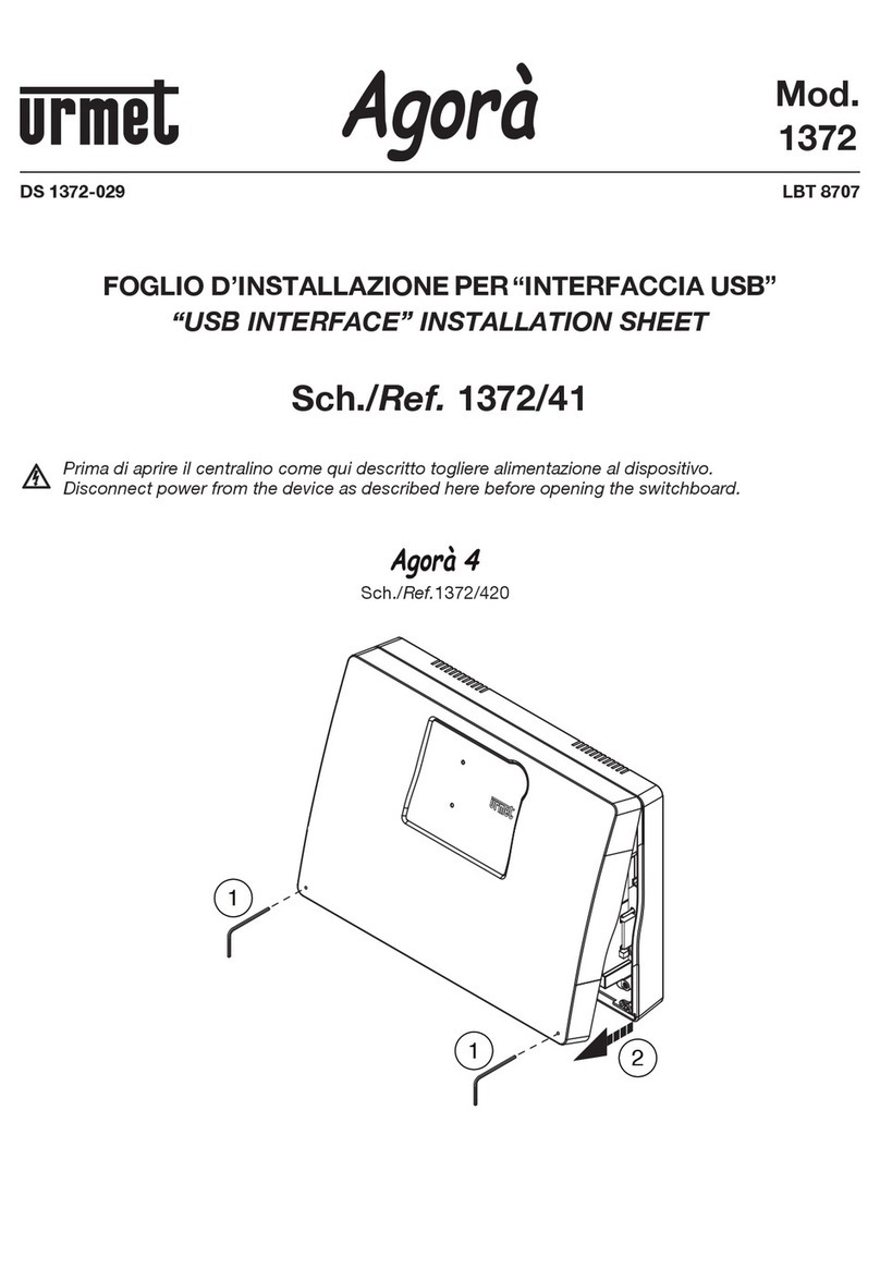 urmet domus Agora Installation sheet
