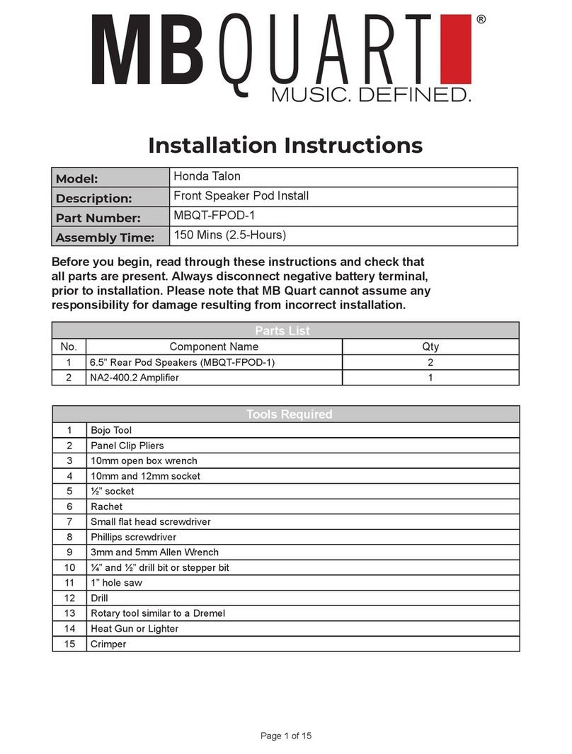 MB QUART MBQT-FPOD-1 User manual MB QUART MBQT-FPOD-1 User manual