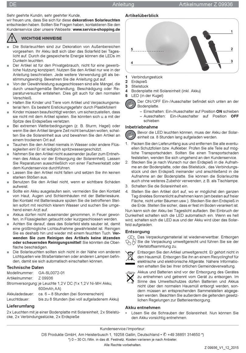 DS Produkte GA-SL0072-01 User manual