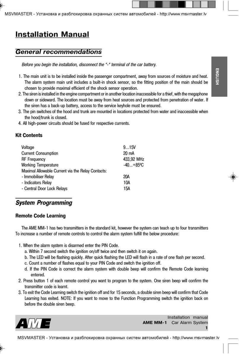AME MM-1 installation manual