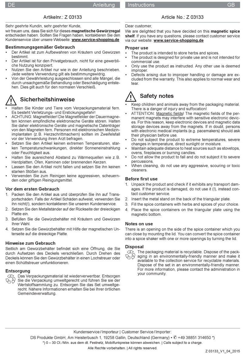 DS Produkte Z 03133 instructions