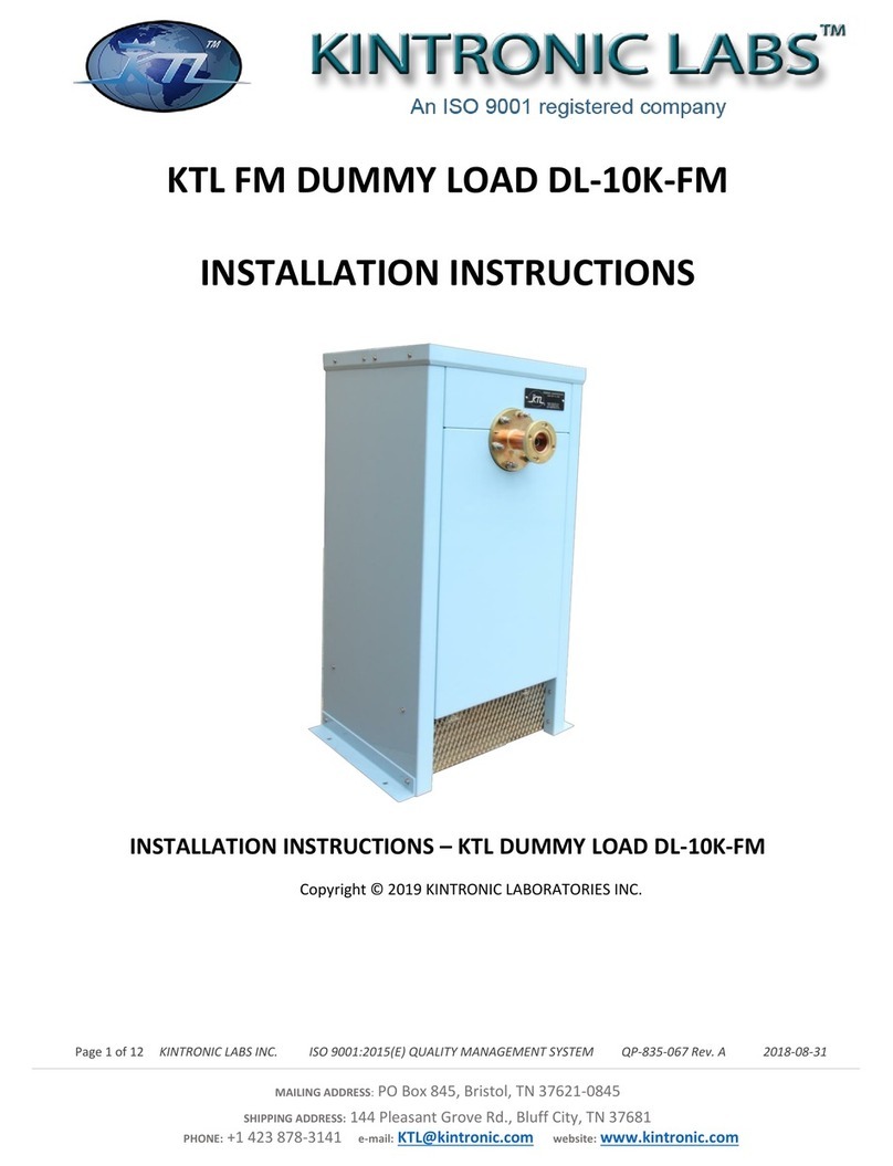 KTL FM DUMMY LOAD DL-10K-FM installation instructions