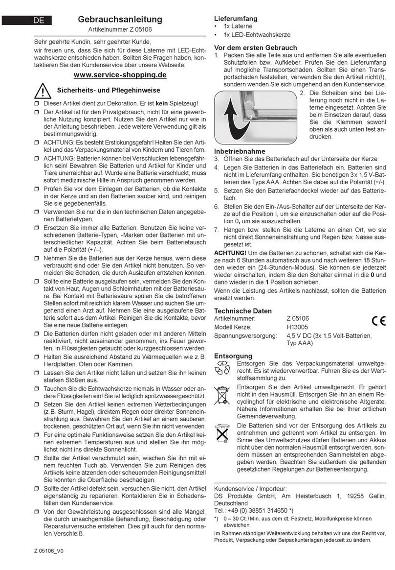 DS Produkte H13005 User manual