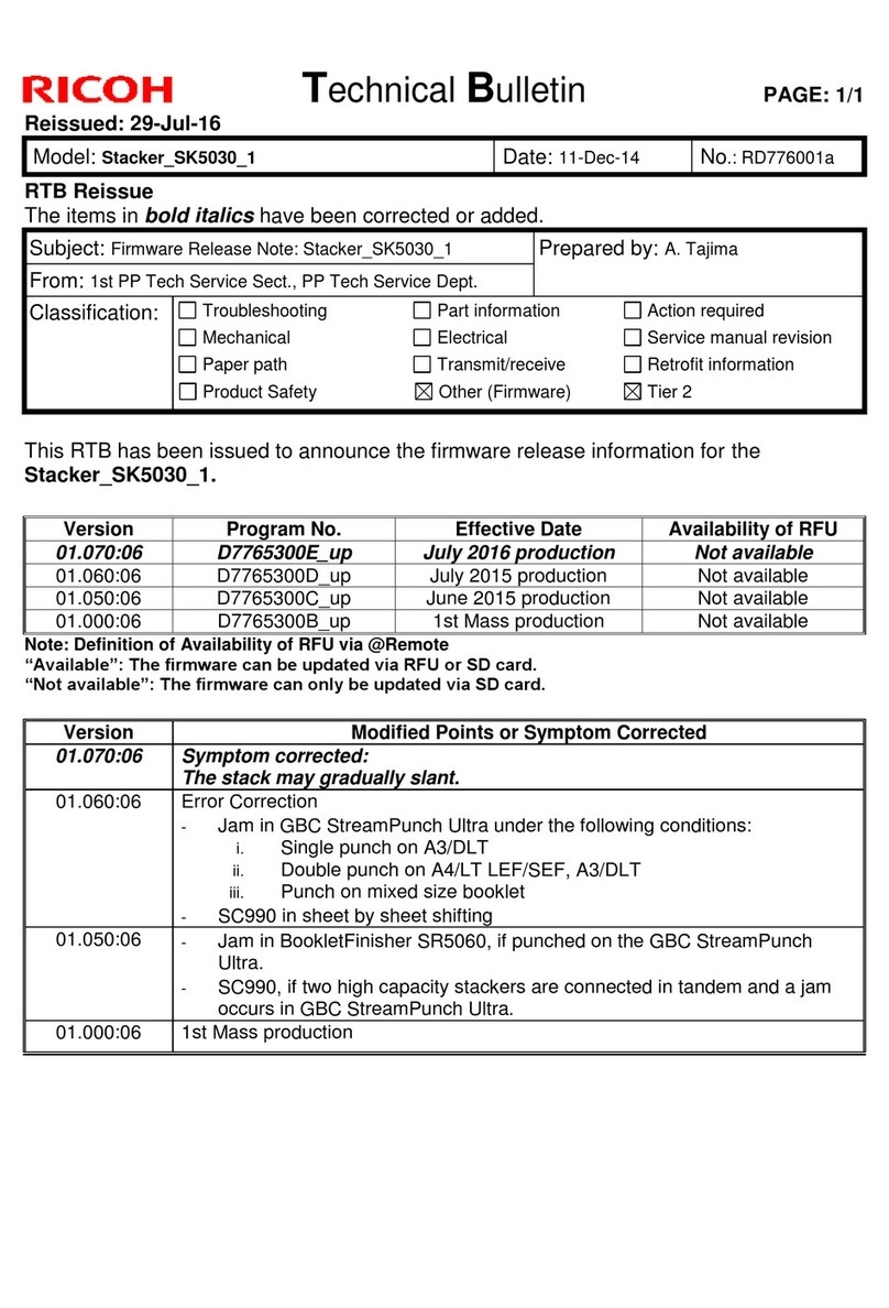 Ricoh Stacker SK5030 Technical bulletin