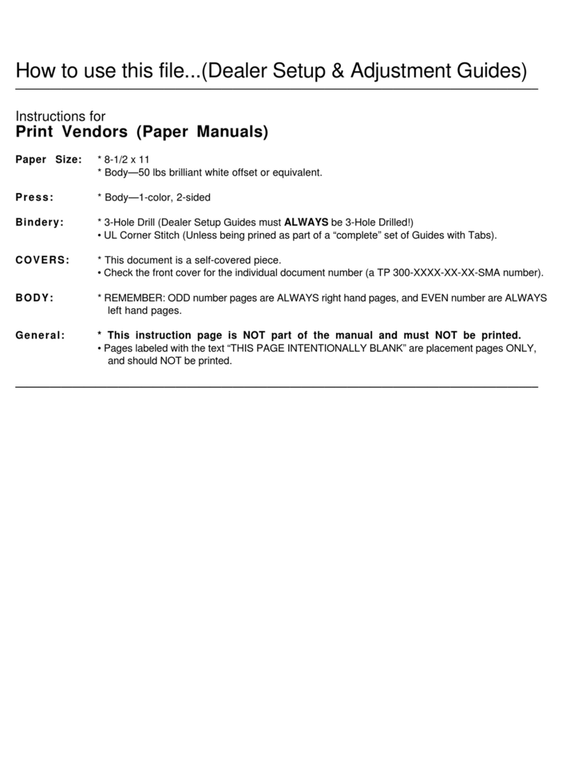 Simplicity Prestige 1800GT Dealer setup & adjustment instructions