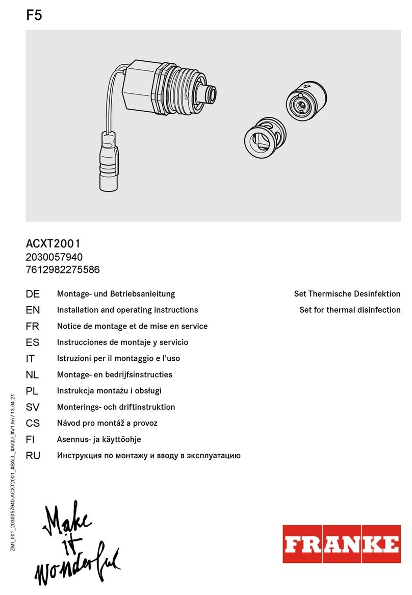 Franke F5 ACXT2001 Installation and operating instructions
