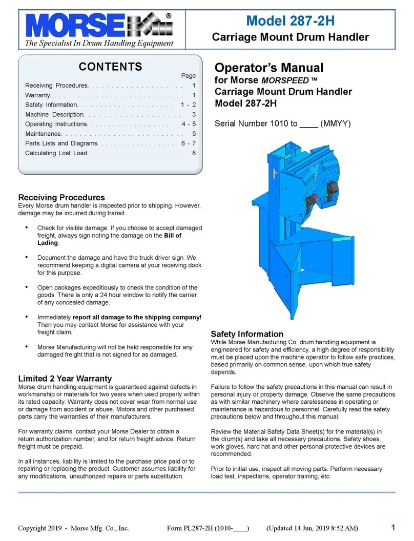 morse 287-2H Operator's manual