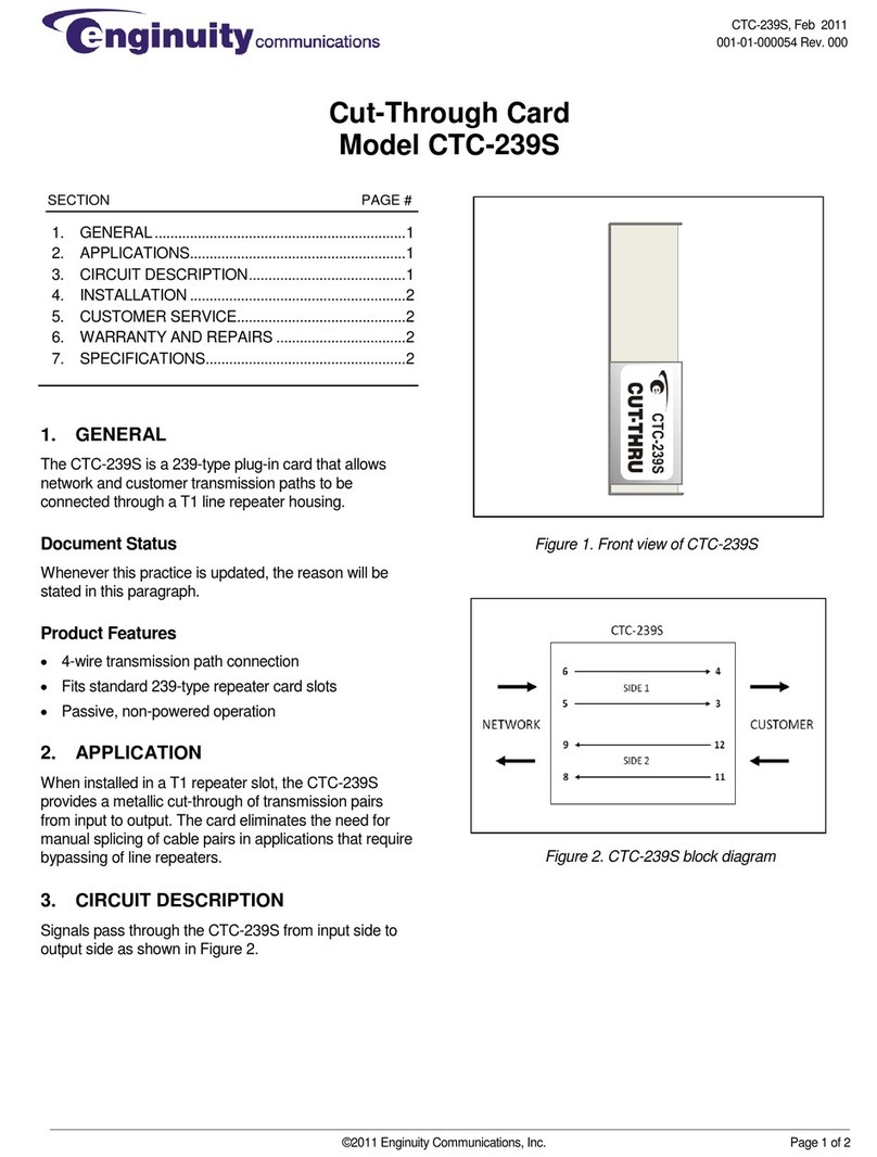 Enginuity CTC-239S quick start guide