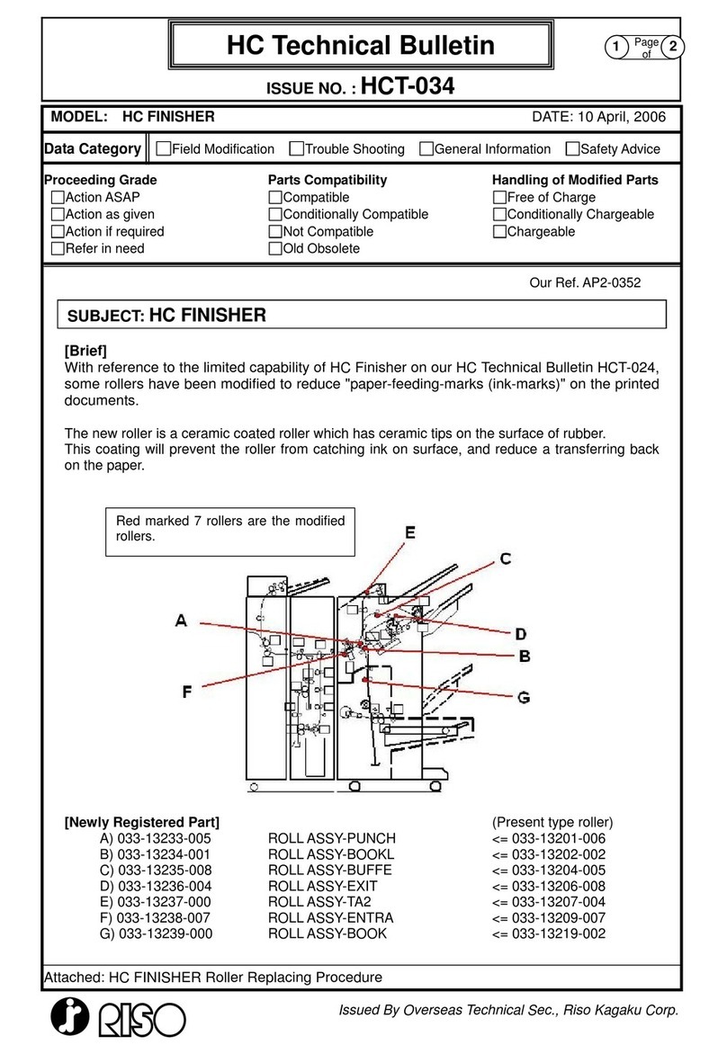 Riso HC FINISHER Technical bulletin