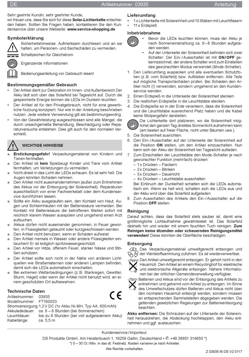 DS Produkte FT160033 instructions