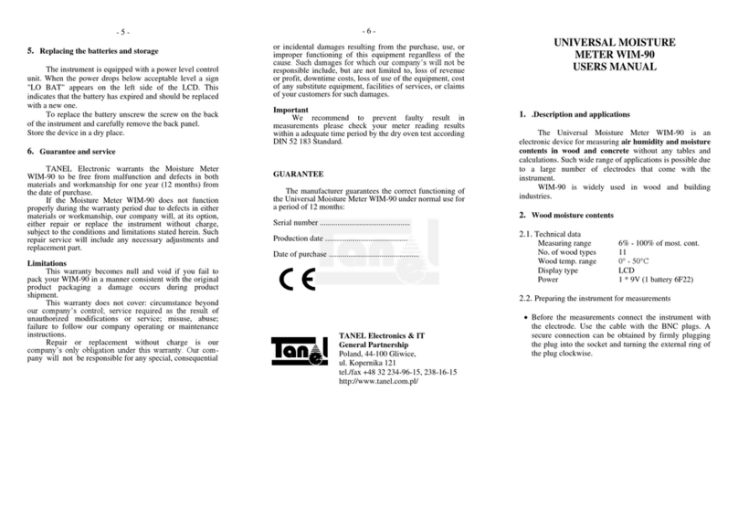 TANEL Electronics WIM-90 User manual