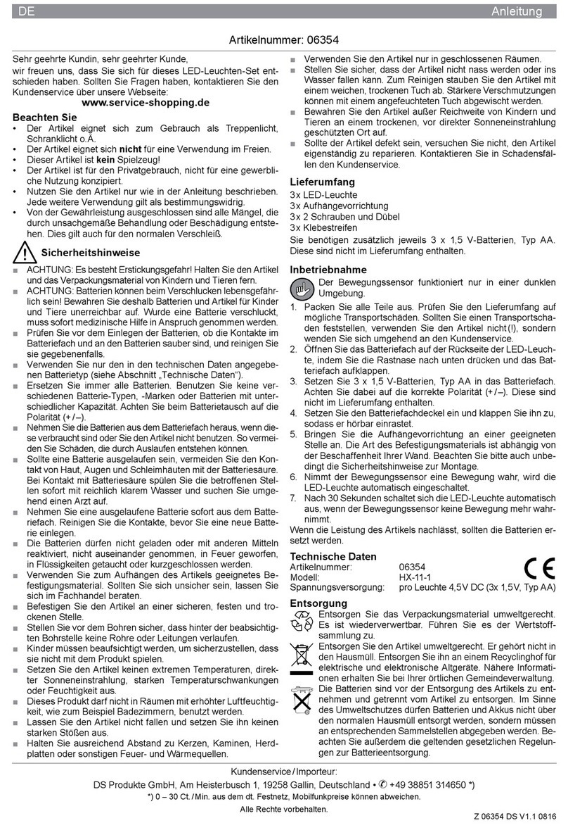 DS Produkte HX-11-1 instructions