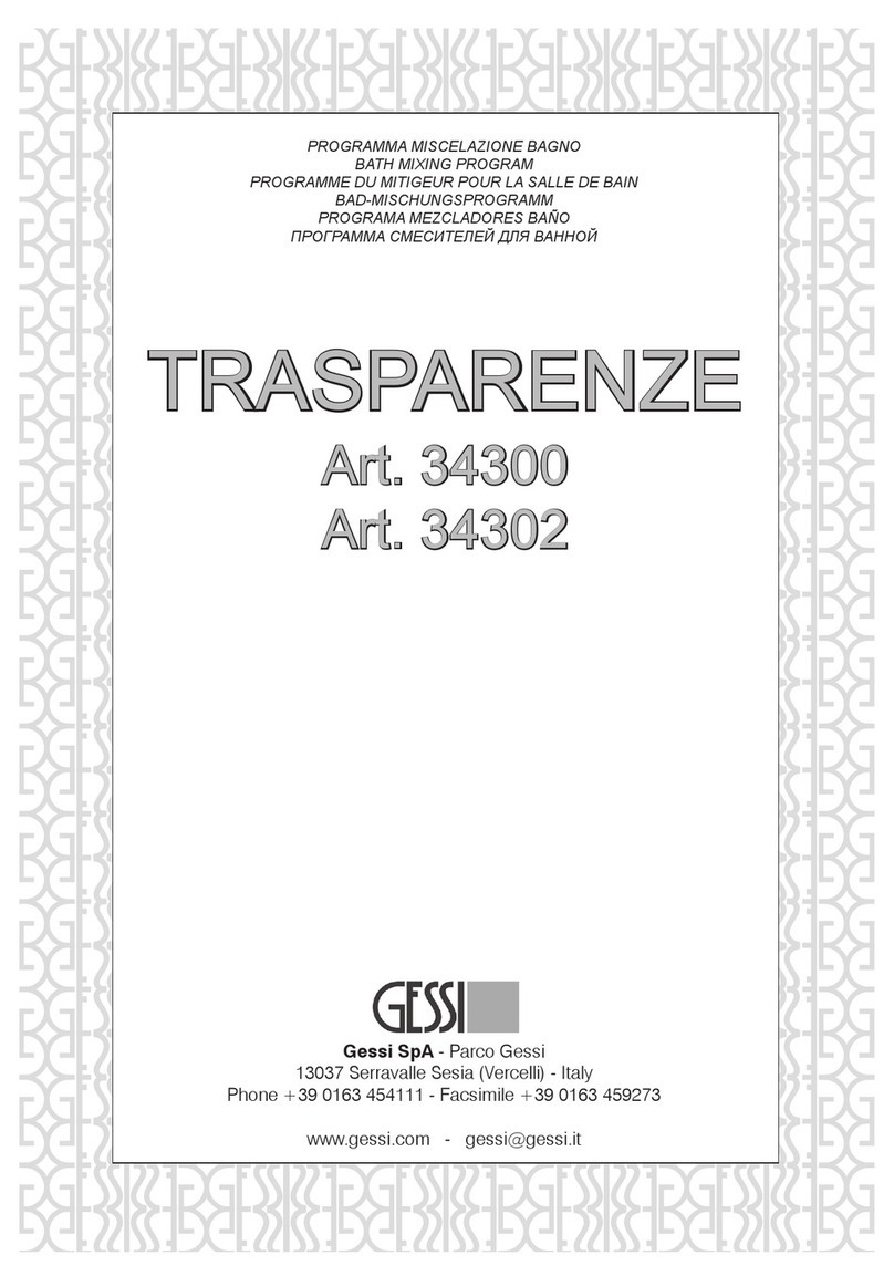 Gessi TRASPARENZE 34300 User manual Gessi TRASPARENZE 34300 User manual
