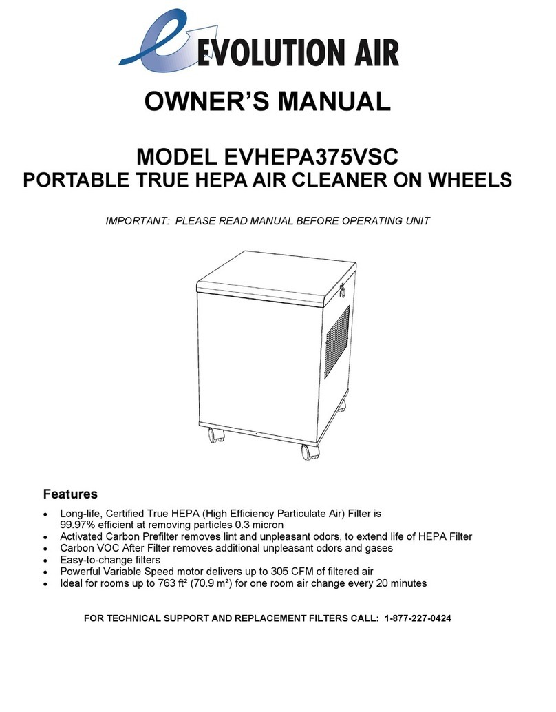 Evolution Air HEPA EVHEPA375VSC owner's manual