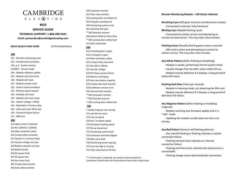 Cambridge Elevating BES 3 Service guide Cambridge Elevating BES 3 Service guide