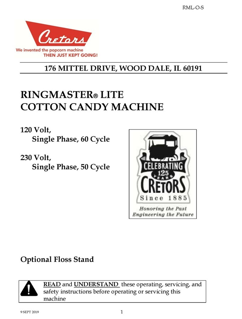 Cretors RINGMASTER LITE User manual Cretors RINGMASTER LITE User manual
