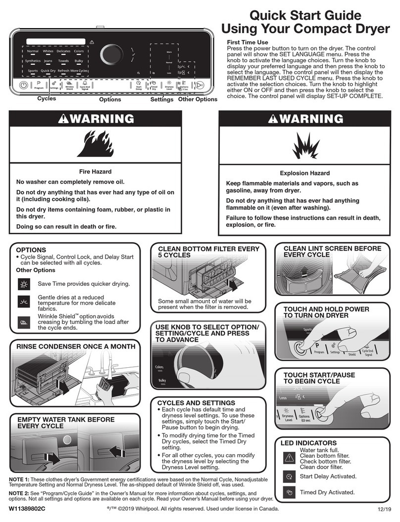 Whirlpool WCD3090JW User manual