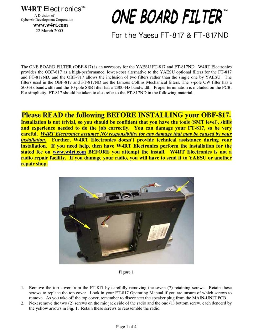 W4RT Electronics ONE BOARD FILTER OBF-817 Installation