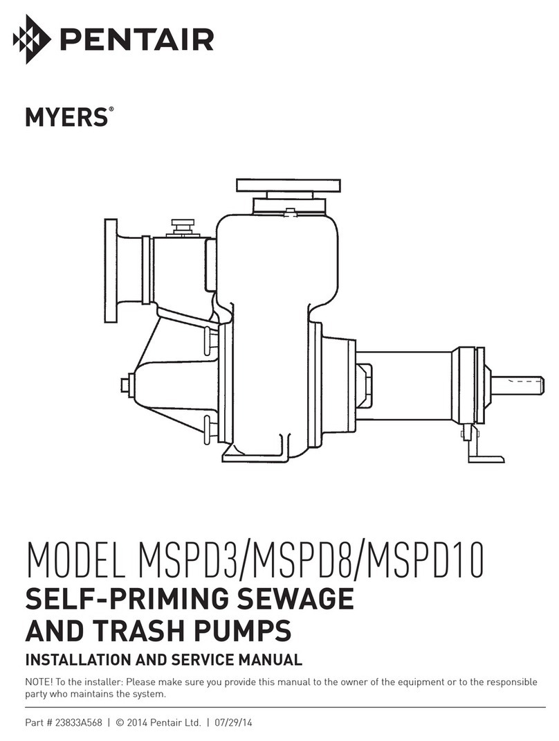 Pentair MYERS MSPD3 Installation and service manual