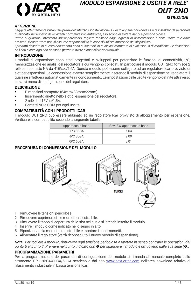 ORTEA NEXT ICAR OUT 2N0 instructions