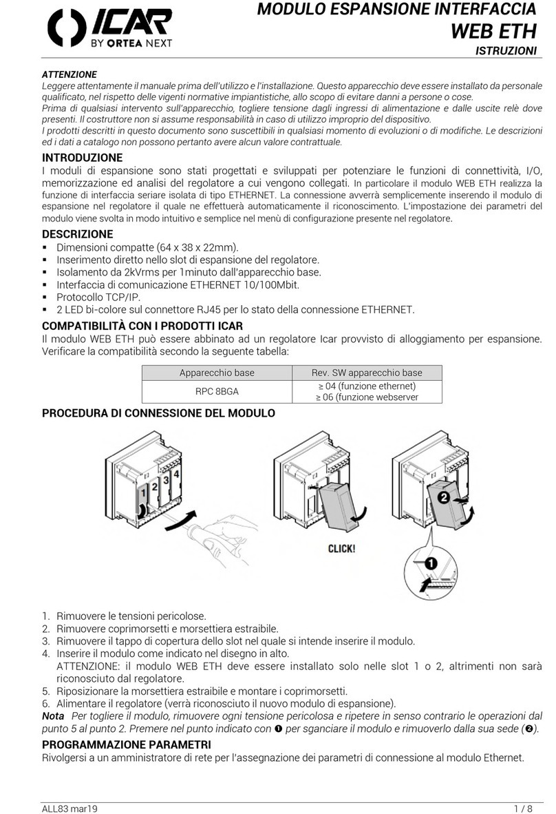 ORTEA NEXT ICAR WEB ETH instructions