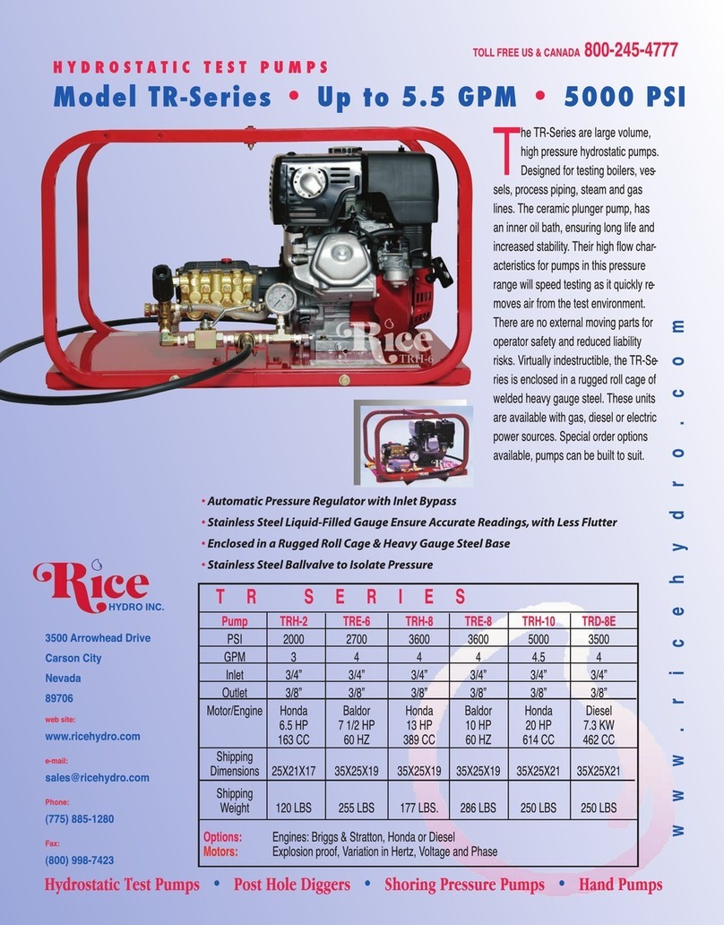 RICE HYDRO TR Series operating instructions