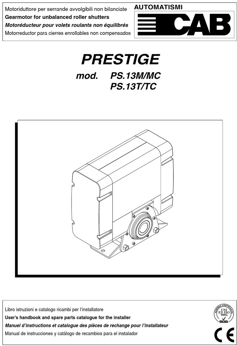 Automatismi CAB PRESTIGE PS.13M User handbook