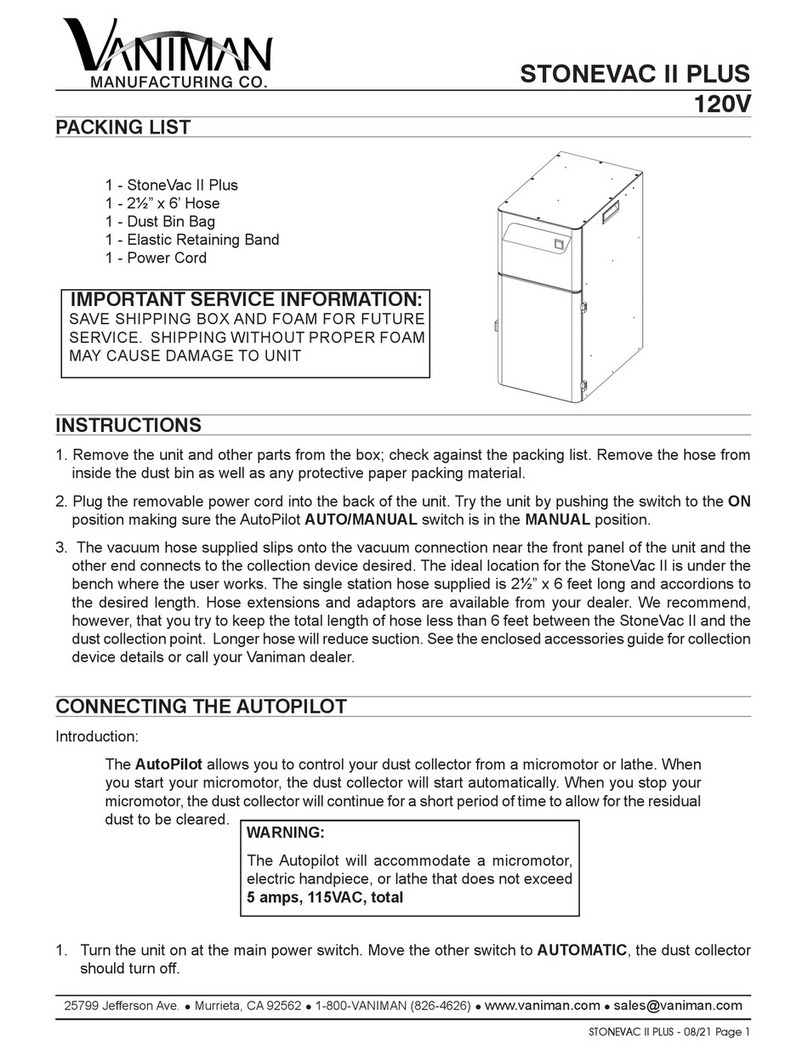 Vaniman STONEVAC II PLUS User manual