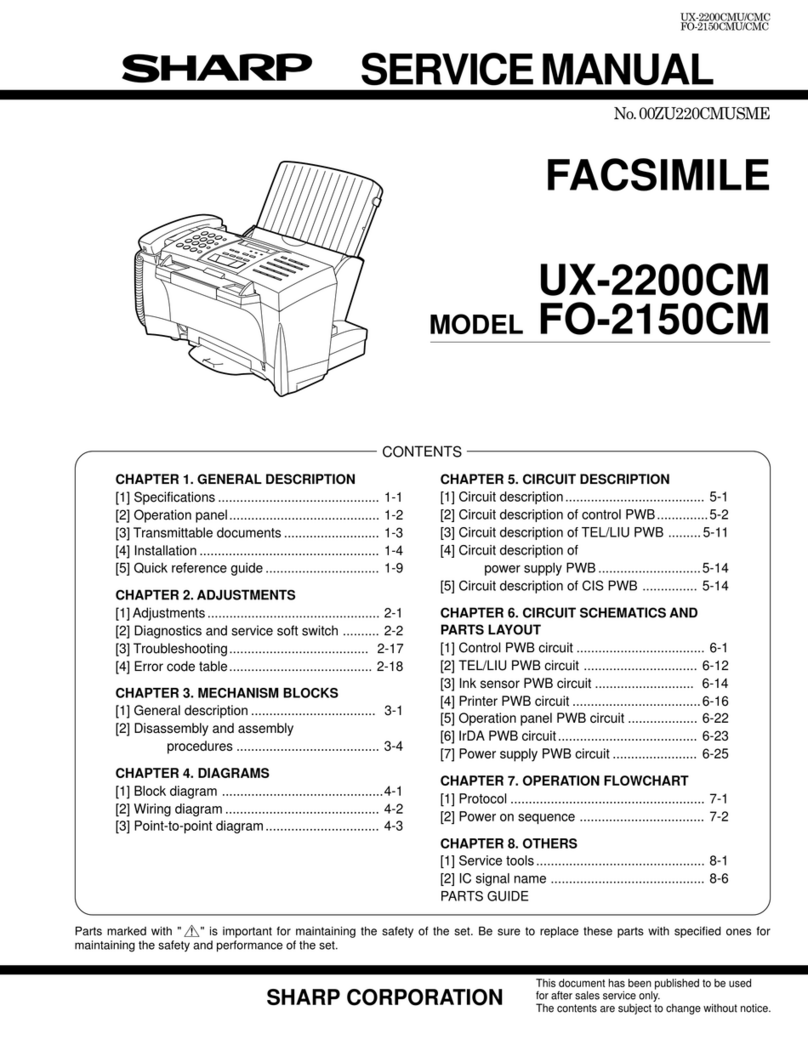 Sharp FACSIMILE UX-2200CM User manual Sharp FACSIMILE UX-2200CM User manual