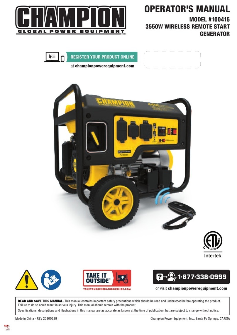 Champion Global Power Equipment 100415 Operator's manual