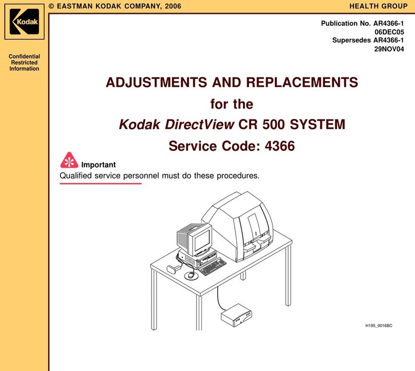EASTMAN Kodak DirectView CR 500 SYSTEM ADJUSTMENTS