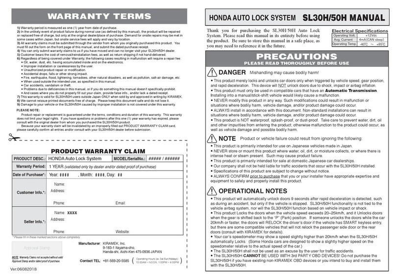 Kiramek SL30H manual
