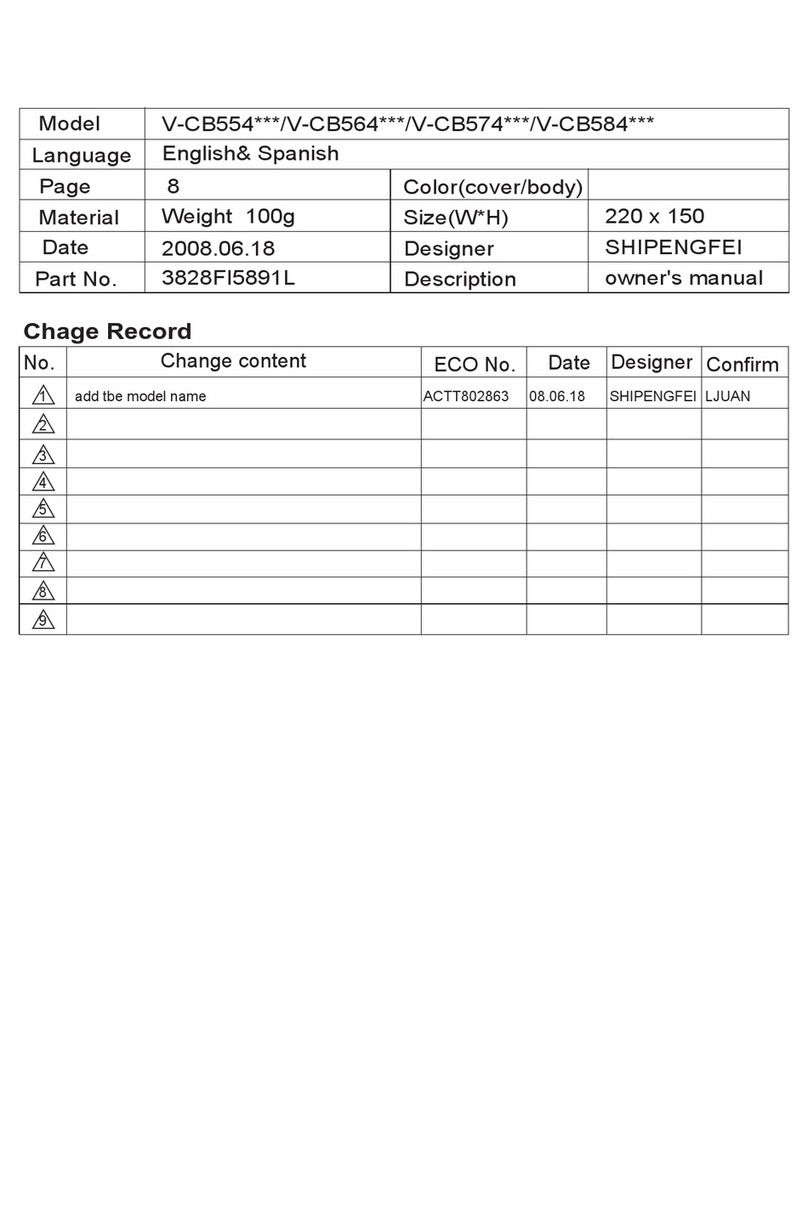 LG V-CB554S /H Series quick start guide