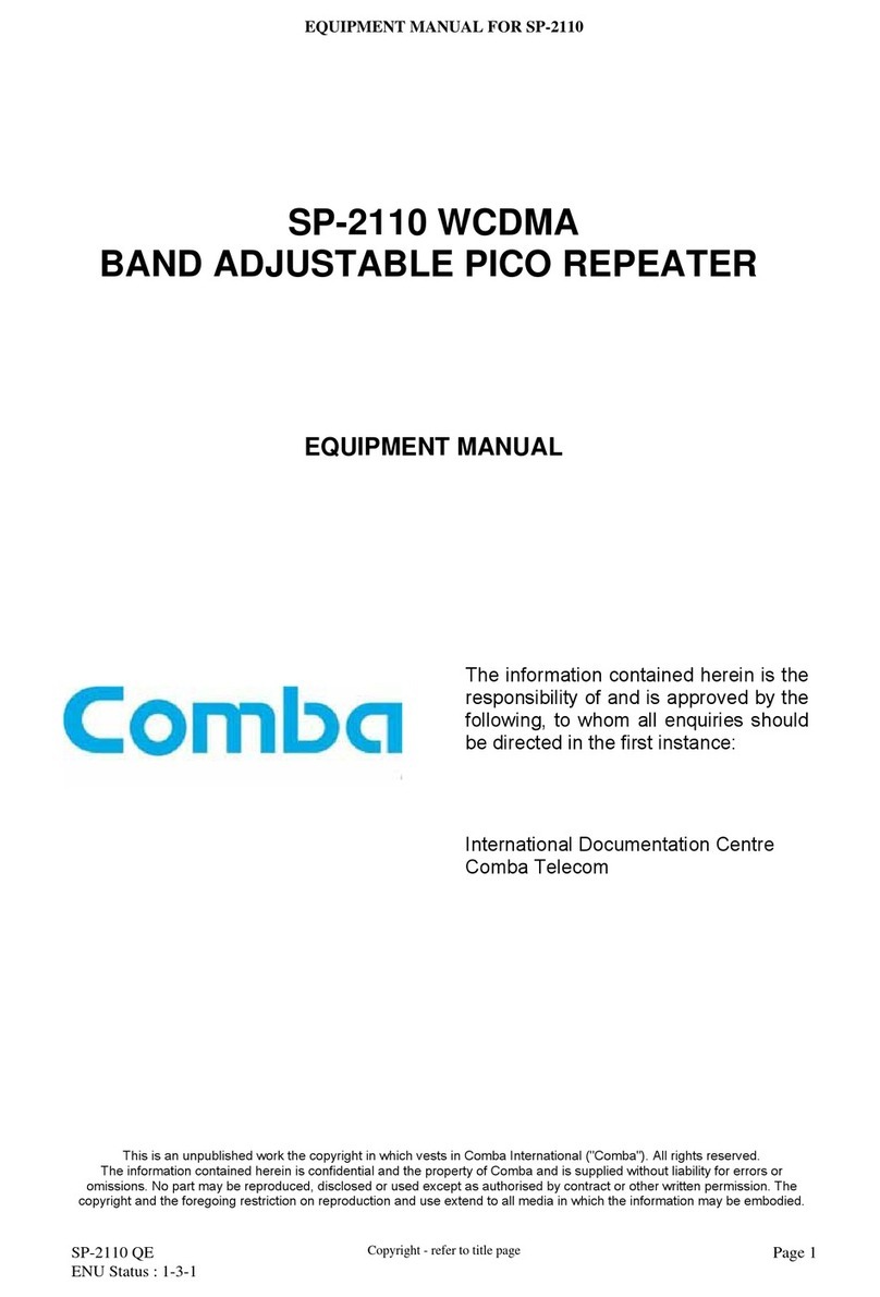 Comba Telecom SP-2110 Equipment manual