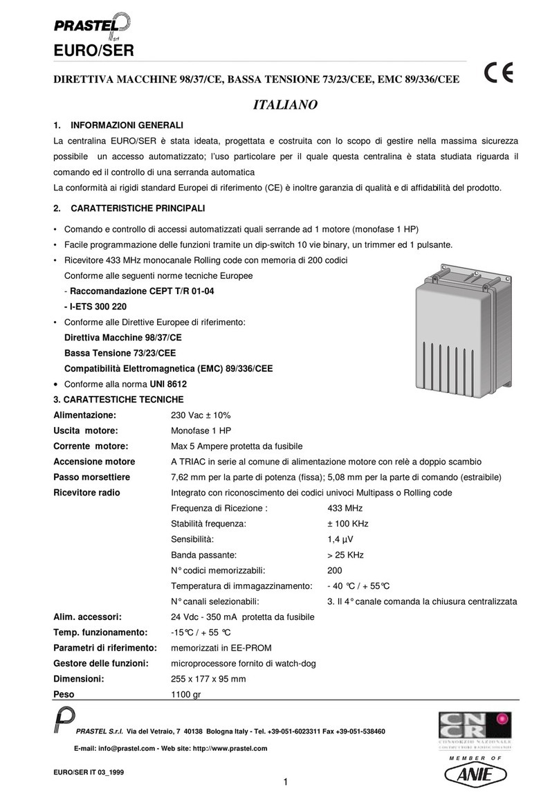 PRASTEL CNCR EURO/SER manual