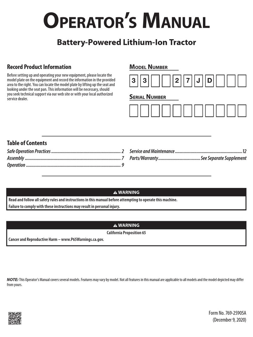Cub Cadet 33 27JD Series User manual