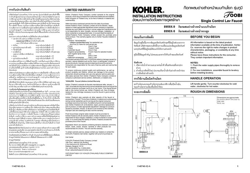 Kohler 8959X-9 User manual