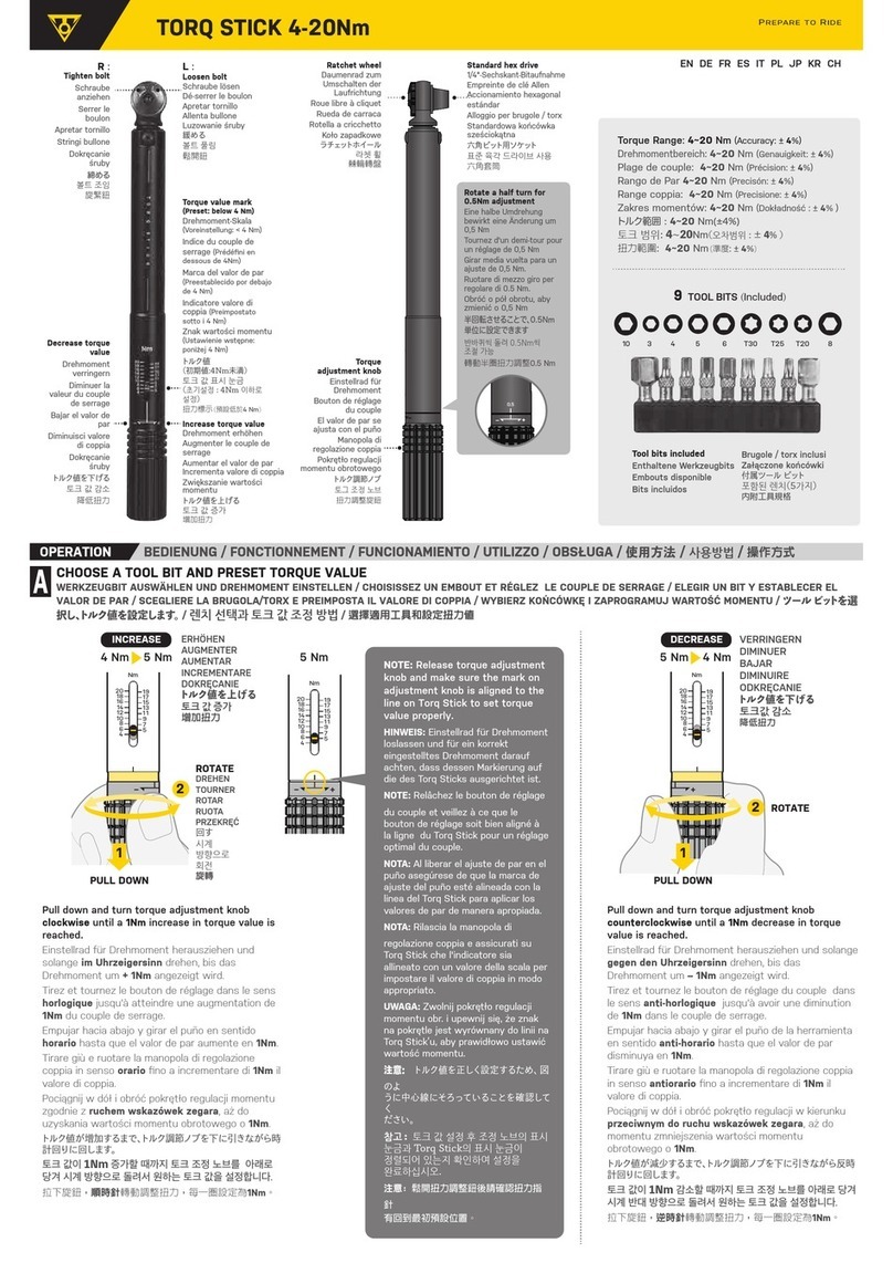 Topeak TORQ STICK 4-20Nm quick start guide