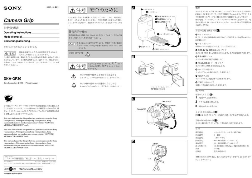 Sony DKA-GP30 operating instructions