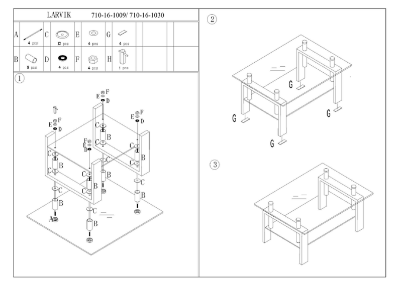 Jysk Larvik 710-16-1009 Assembly instructions