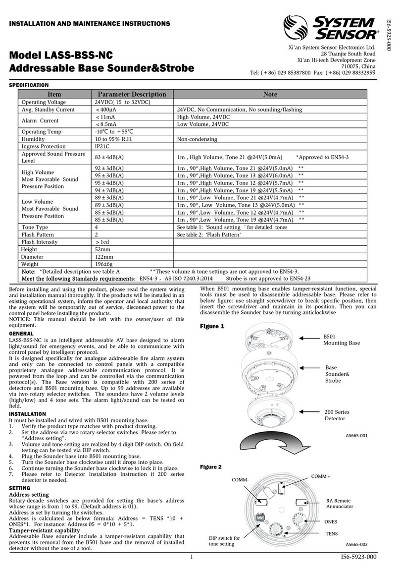 System Sensor LASS-BSS-NC User manual