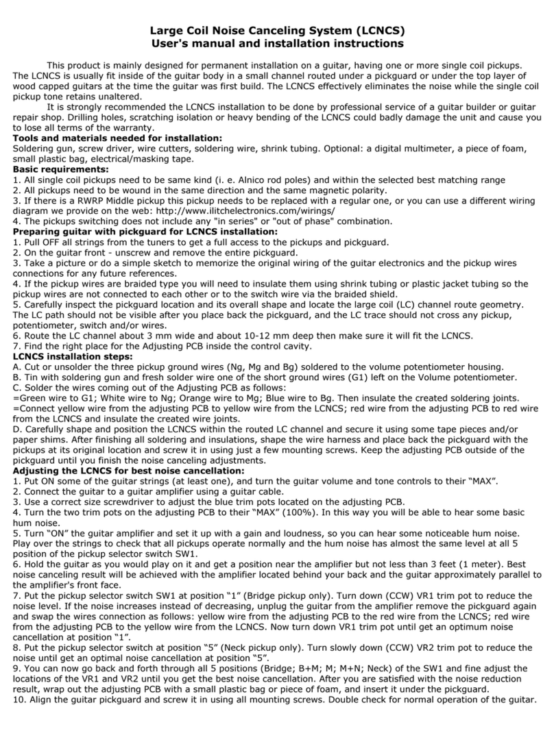 ILITCH ELECTRONICS LCNCS User manual and installation instructions