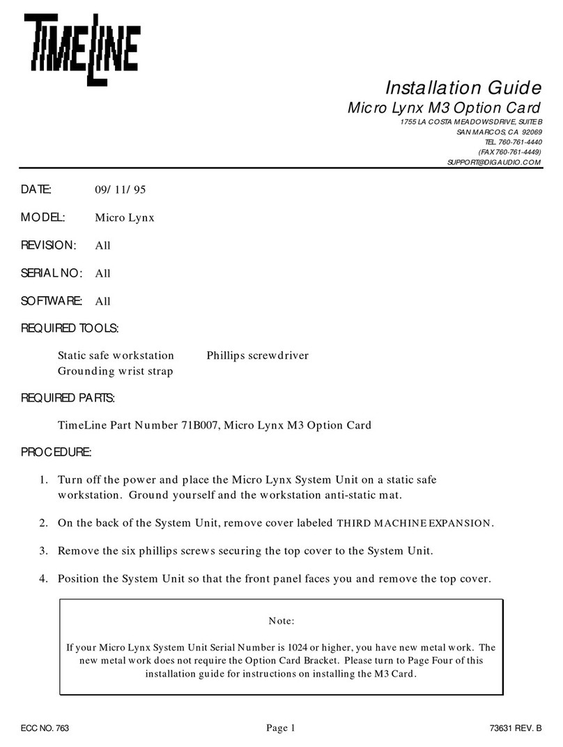 TimeLine Micro Lynx M3 Option Card User manual