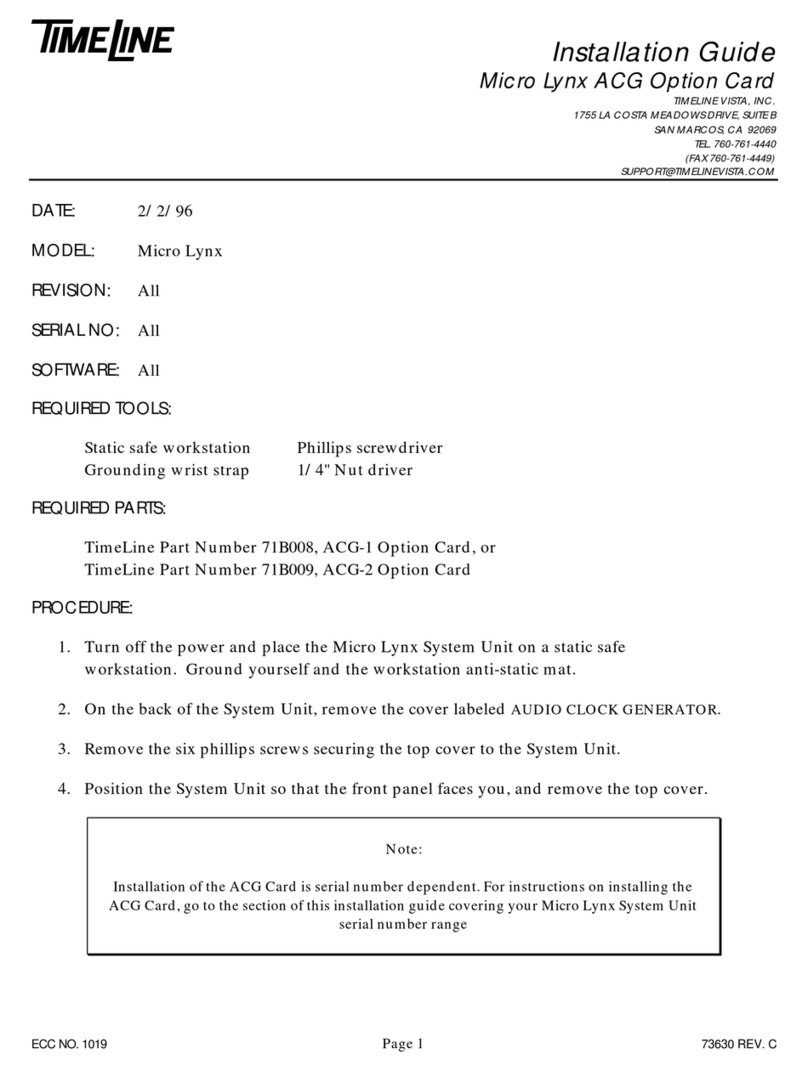 TimeLine Micro Lynx ACG-1 Option Card User manual